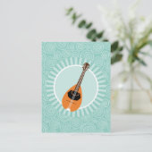 Carte Postale Mandolin Fun Tourbillon Turquoise Musique (Debout devant)