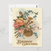 Carte Postale Mandolin Horns Roses Oubliez-Moi-Ne-Pas (Devant / Derrière)