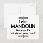 Carte Postale Mandoline - Joue tout seul Musique drôle déco (Devant / Derrière)