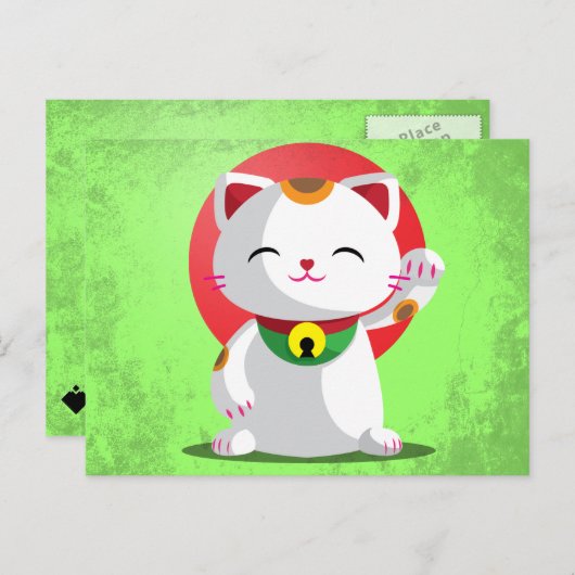 Carte Postale Maneki Neko (Devant / Derrière)