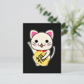 Carte Postale Maneki Neko - Chat Chanceux (Debout devant)