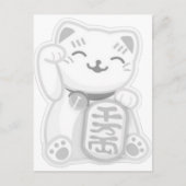 Carte Postale maneki neko grey (Devant)