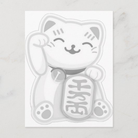 Carte Postale maneki neko grey (Devant)