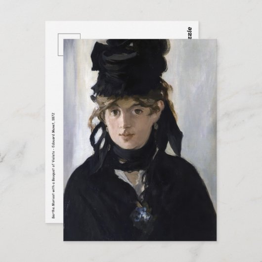 Carte Postale Manet - Berthe Morisot avec un bouquet de violette (Devant / Derrière)