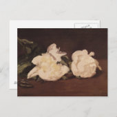 Carte Postale Manet | Branche des pivoines blanches et des sécat (Devant / Derrière)