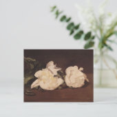 Carte Postale Manet | Branche des pivoines blanches et des sécat (Debout devant)