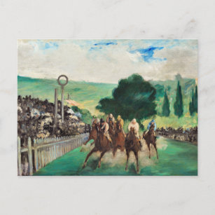 Carte Postale Manet - Les courses à Longchamp