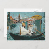 Carte Postale Manet | Monet dans son studio flottant, 1874 (Devant / Derrière)
