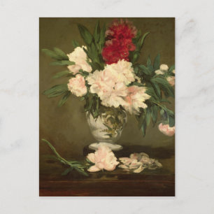 Carte Postale Manet   Vase de pivoines sur un petit piédestal, 1