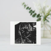 Carte Postale manga d'anime projet quotidien noir (Debout devant)