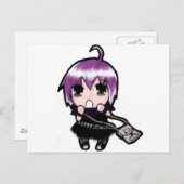 Carte Postale Manga Mizuki rose (Devant / Derrière)