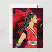 Carte Postale MANGA NINJA, fille (Devant / Derrière)