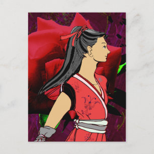 Carte Postale MANGA NINJA, fille