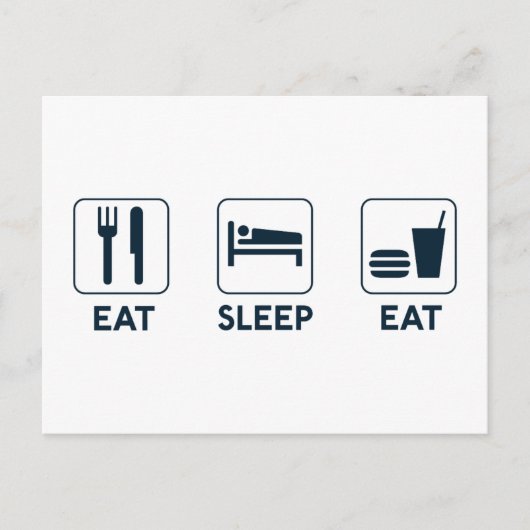 Carte Postale Mange Dormir Mange (Devant)