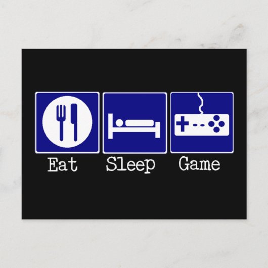Carte Postale Mange, Dors, Jeu (Devant)