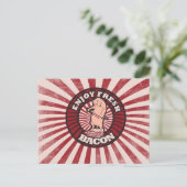 Carte Postale Mange frais Bacon Funny Cochon Parodie (Debout devant)