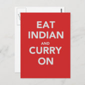 Carte Postale Mange indien et curry sur (Devant / Derrière)
