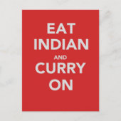 Carte Postale Mange indien et curry sur (Devant)