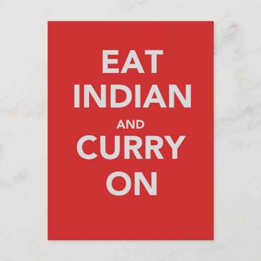 Carte Postale Mange indien et curry sur (Devant)