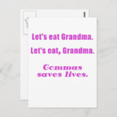 Carte Postale Mangeons des mamans virgules Sauvez des vies (Devant / Derrière)