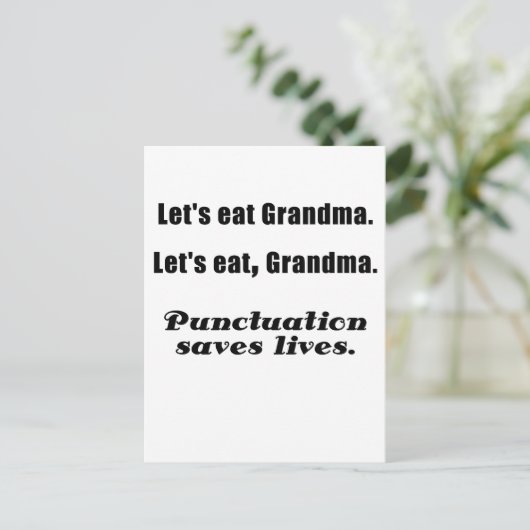 Carte Postale Mangeons la ponctuation de grand-mère sauve des vi (Debout devant)