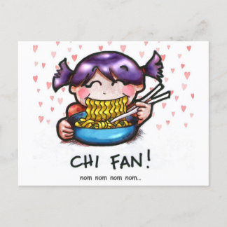 Carte Postale Manger! - Amour aux nouilles Ramen