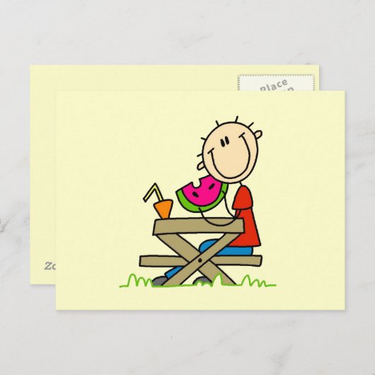 Carte Postale Manger de la pastèque (Devant / Derrière)