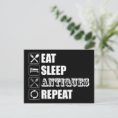 Carte Postale Manger. Dormir. Antiquités. Recommencer (Debout devant)