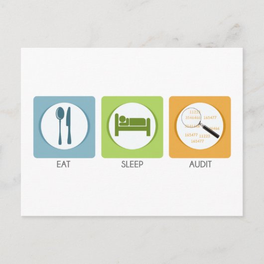 Carte Postale Manger Dormir Auditer ! (Devant)