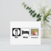 Carte Postale manger dormir backgammon (Debout devant)