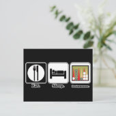 Carte Postale manger dormir backgammon (Debout devant)