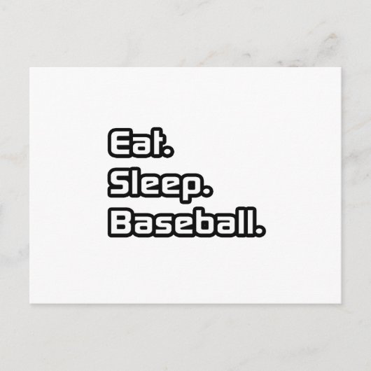 Carte Postale Manger. Dormir. Baseball. (Devant)