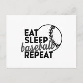 Carte Postale Manger Dormir Baseball Répéter (Devant)