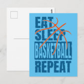 CARTE POSTALE MANGER DORMIR BASKETBALL RÉPÉTER (Devant / Derrière)
