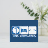 Carte Postale manger dormir coder (html) (Debout devant)