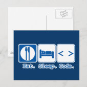 Carte Postale manger dormir coder (html) (Devant / Derrière)