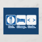 Carte Postale manger dormir coder (html) (Devant)