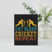 Carte Postale Manger Dormir Cricket Répéter (Debout devant)