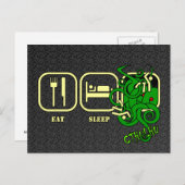 Carte postale Manger - Dormir - Cthulhu (Devant / Derrière)