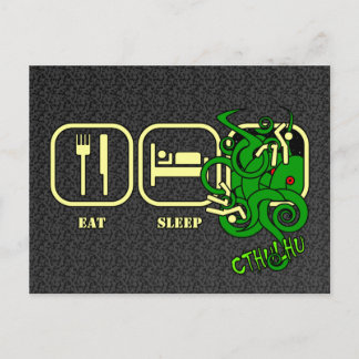 Carte postale Manger - Dormir - Cthulhu