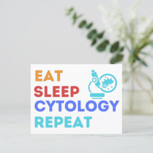 Carte Postale MANGER DORMIR CYTOLOGIE RÉPÉTER - #lablife