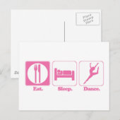 Carte Postale manger dormir danser (Devant / Derrière)