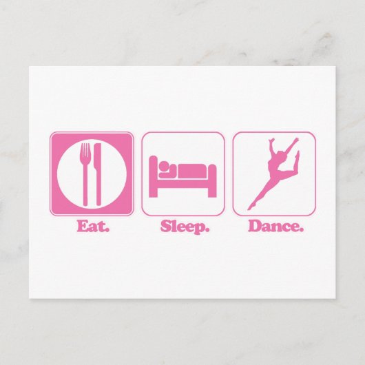 Carte Postale manger dormir danser (Devant)