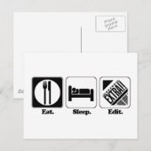 Carte Postale manger dormir éditer (Devant / Derrière)
