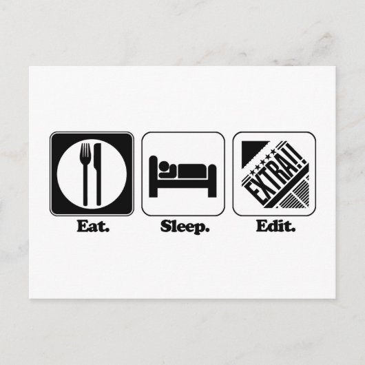 Carte Postale manger dormir éditer (Devant)