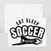 Carte Postale manger dormir football répéter (Devant / Derrière)