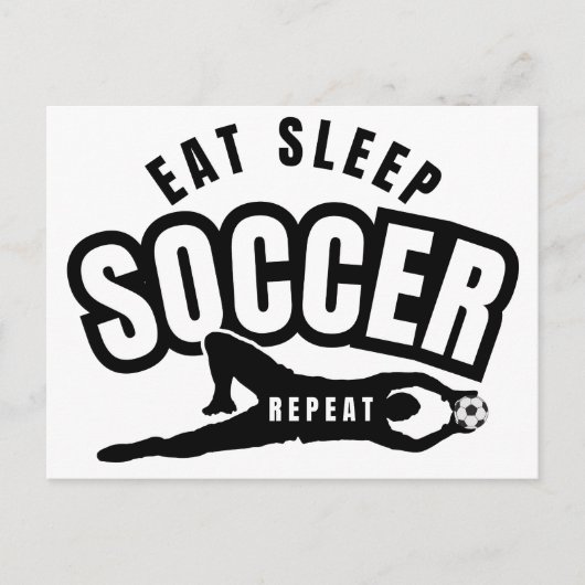 Carte Postale manger dormir football répéter (Devant)