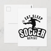 Carte Postale manger dormir football répéter (Devant / Derrière)