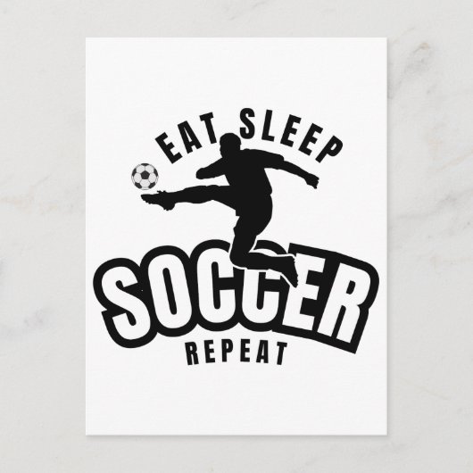 Carte Postale manger dormir football répéter (Devant)