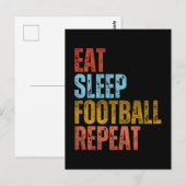 CARTE POSTALE MANGER DORMIR FOOTBALL RÉPÉTER (Devant / Derrière)